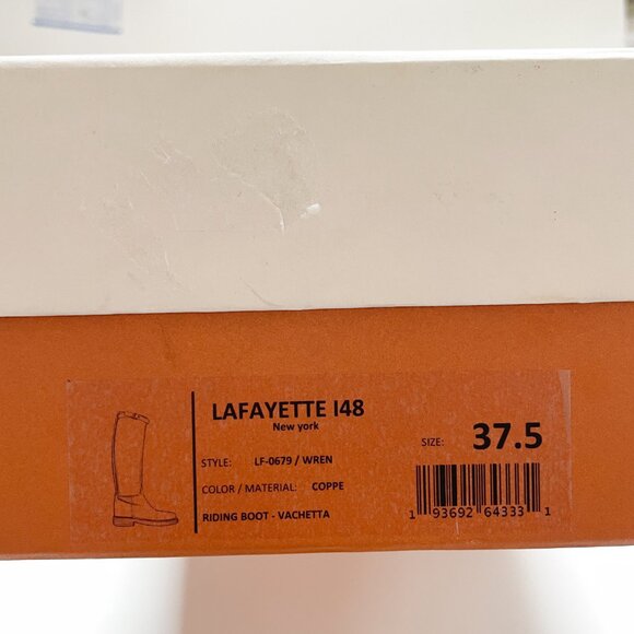 Lafayette 148 Wren Riding Boot in Vachetta Leather Copper EU 37.5 US 7.5 NEW - Picture 10 of 14